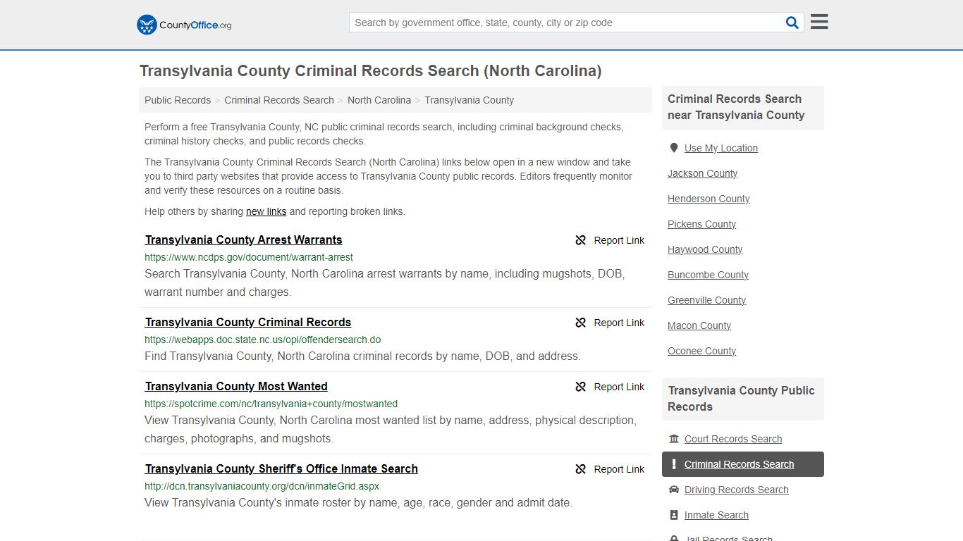 Criminal Records Search - Transylvania County, NC (Arrests, Jails ...