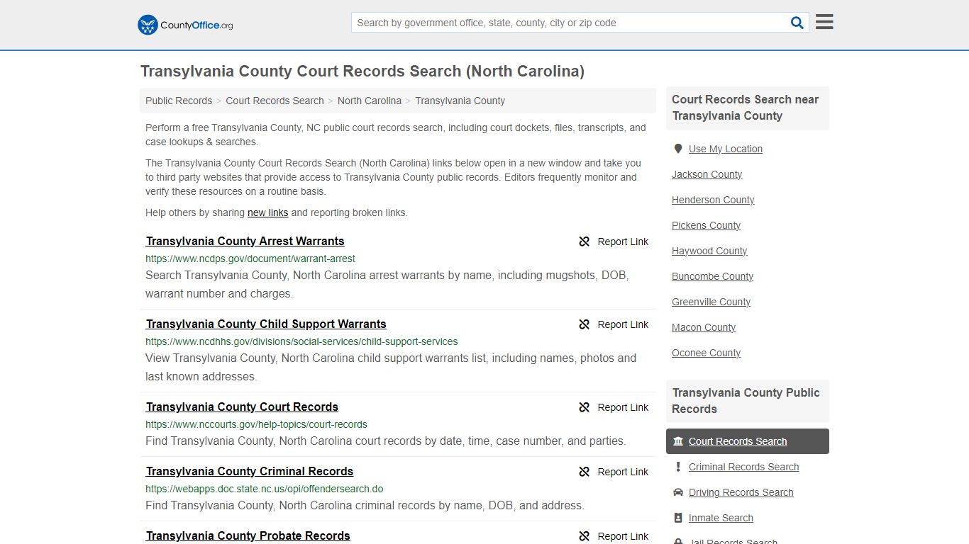 Court Records Search - Transylvania County, NC (Adoptions, Criminal ...